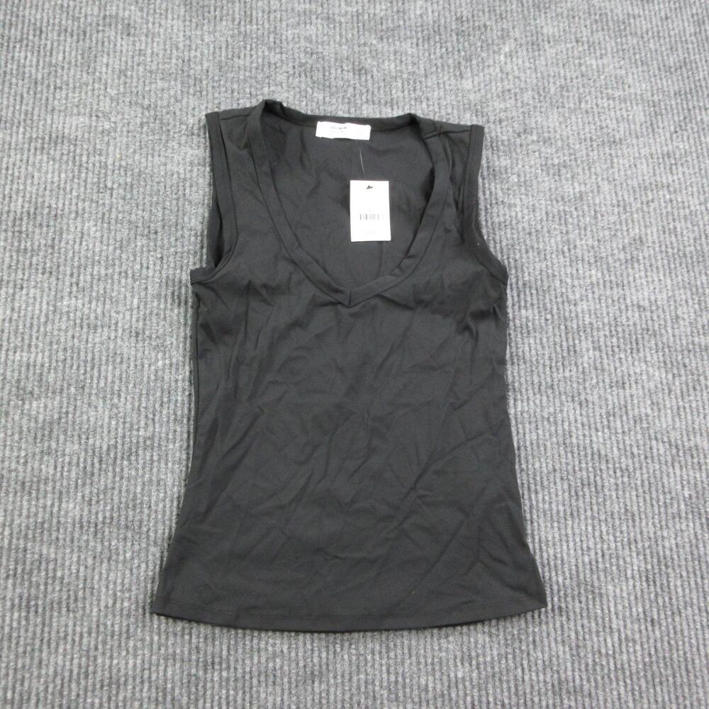 Cotton On Tank Womens S Black Hold Me V-Neck Slim Stretch Jersey Polyamide NWT